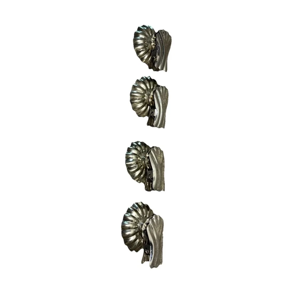 Vintage Silver Metal ‎ Christmas Tree Clip On Candle Holders 1.5